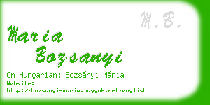 maria bozsanyi business card