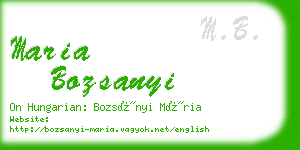 maria bozsanyi business card